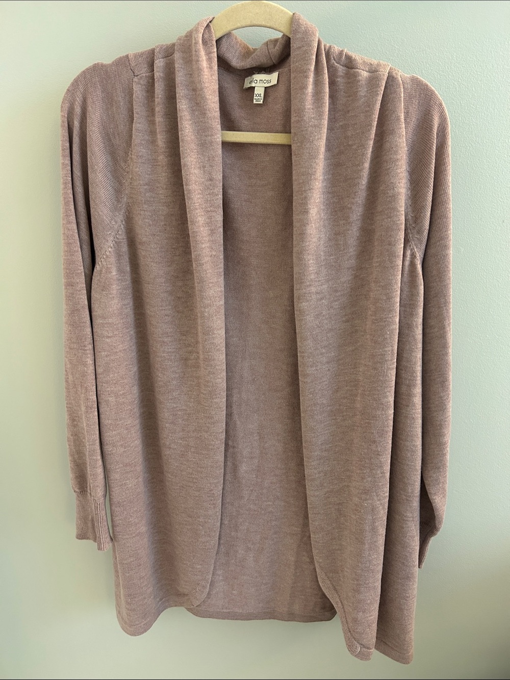 Ella Moss Dusty Mauve Open-Front Cardigan